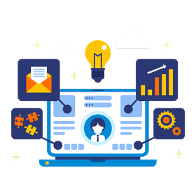 Web application content management system animation