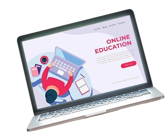 Learning management system platform banner mockup