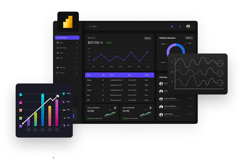 Power BI consulting services banner mockup