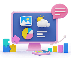 Web app development service overview illustration